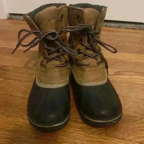 Sorel Slimpack Lace II Duck Boots, Womens Size 7.5 NL2348-286 Elk Black - Picture 2 of 12